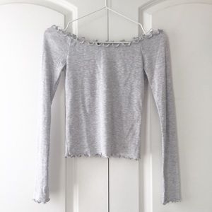 Brandy Melville Ribbed Off the Shoulder Top